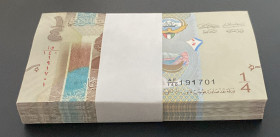 Kuwait, 1/4 Dinar, 2014, UNC, p29a, BUNDLE, (Total 100 Banknotes)
Estimate: USD 50-100