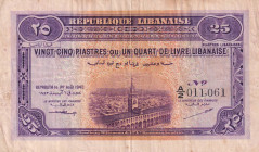 Lebanon, 25 Piastres, 1942, VF, p36
Estimate: USD 30-60