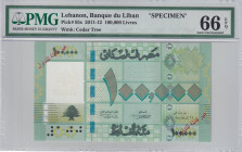 Lebanon, 100.000 Livres, 2011, UNC, p95s, SPECIMEN, PMG 66 EPQ
Estimate: USD 200-400