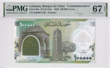 Lebanon, 100.000 Livres, 2020, UNC, p134a, PMG 67 EPQ, High condition
, Commemorative and Polymer Banknote
Estimate: USD 25-50