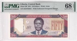 Liberia, 50 Dollars, 2011, UNC, p29f, PMG 68 EPQ, High Condition

Estimate: USD 20-40