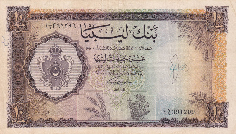 Libya, 10 Pounds, 1963, VF, p27, Stained
Estimate: USD 50-100