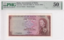Malta, 1 Pound, 1963, AUNC, p26a, PMG 50
Estimate: USD 200-400