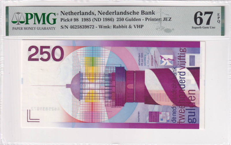 Netherlands, 250 Gulden, 1985, UNC, p98, PMG 67 EPQ, High condition

Estimate: U...