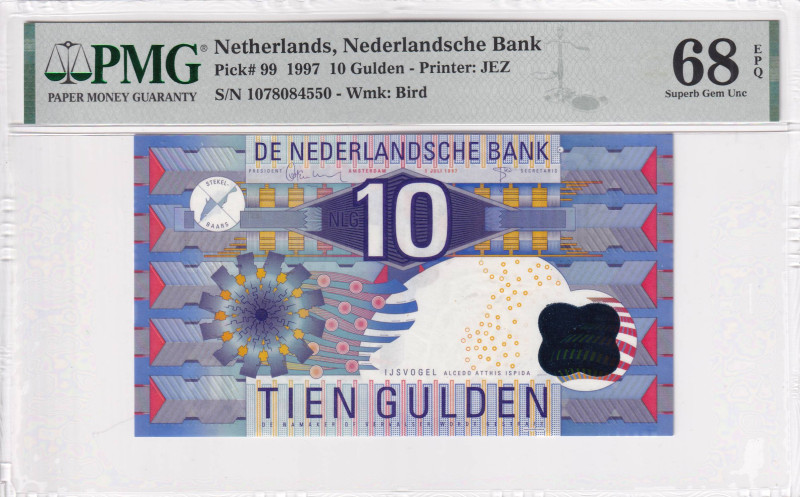 Netherlands, 10 Gulden, 1997, UNC, p99, PMG 68 EPQ, High Condition

Estimate: US...