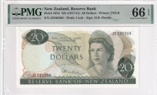 New Zealand, 20 Dollars, 1977/1981, UNC, p167d, PMG 66 EPQ, Queen Elizabeth II. Potrait
Estimate: USD 150-300