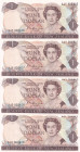 New Zealand, 1 Dollar, 1981/1992, UNC, p169b, (Total 4 consecutive banknotes), Queen Elizabeth II. Potrait
Estimate: USD 20-40