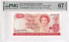 New Zealand, 5 Dollars, 1989/1992, UNC, p171c, PMG 67 EPQ, High condition
, Queen Elizabeth II. Potrait
Estimate: USD 75-150