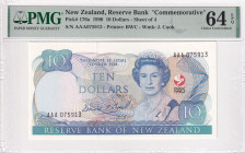 New Zealand, 10 Dollars, 1990, UNC, p176a, PMG 64 EPQ, Queen Elizabeth II. Potrait
Estimate: USD 50-100