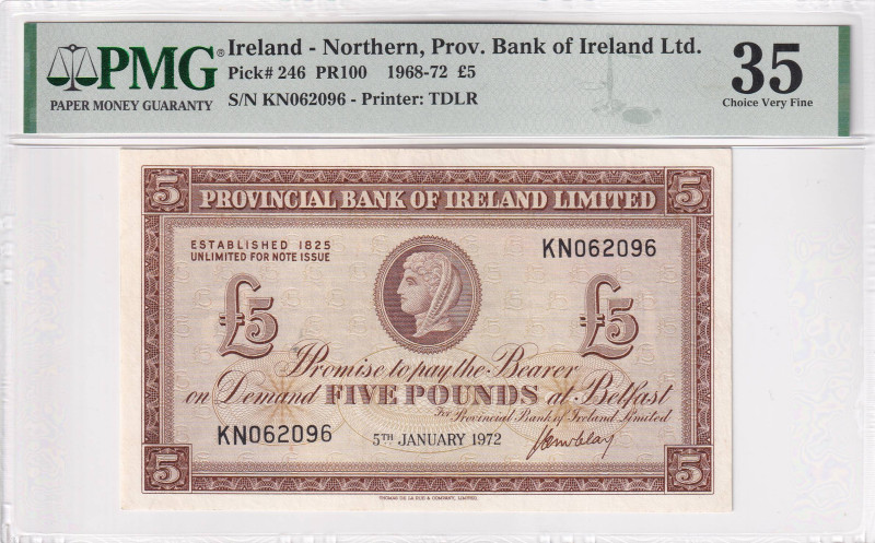 Northern Ireland, 5 Pounds, 1968/1972, VF, p246, PMG 35
Estimate: USD 100-200