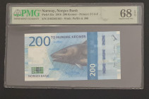 Norway, 200 Kroner, 2016, UNC, p55a, PMG 68 EPQ, High Condition

Estimate: USD 100-200