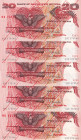 Papua New Guinea, 20 Kina, 1977, UNC, p45as, SPECIMEN, (4 banknotes serial tracking) + 1 Banknote, (Total 5 banknotes)
Estimate: USD 75-150