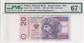 Poland, 20 Zlotych, 1995, UNC, p174a, REPLACEMENT, PMG 67 EPQ, High condition

Estimate: USD 50-100