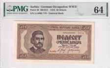 Serbia, 50 Dinara, 1942, UNC, p29, PMG 64
Estimate: USD 25-50