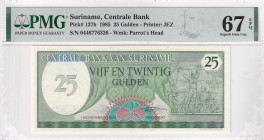 Suriname, 25 Gulden, 1985, UNC, p127b, PMG 67 EPQ, High condition

Estimate: USD 25-50