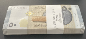 Syria, 50 Pounds, 2021, UNC, p112, BUNDLE, (Total 100 Banknotes)
Estimate: USD 20-40