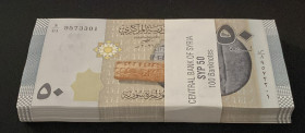 Syria, 50 Pounds, 2021, UNC, p112, BUNDLE, (Total 100 Banknotes)
Estimate: USD 20-40