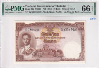 Thailand, 10 Baht, 1953, UNC, p76d, PMG 66 EPQ
Estimate: USD 30-60