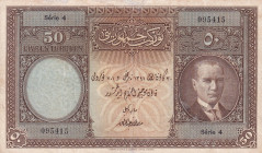 Turkey, 50 Lira, 1927, VF, p122, There are stains and split
Estimate: USD 2.000-4.000