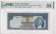 Turkey, 5 Lira, 1937, AUNC, p127, 2.Emission, PMG 55
Estimate: USD 750-1.500