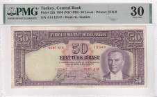 Turkey, 50 Lira, 1938, VF, p129, 2.Emission, PMG 30
Estimate: USD 2.000-4.000