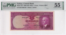 Turkey, 1 Lira, 1942, AUNC, p135, 2.Emission, PMG 55
Estimate: USD 150-300