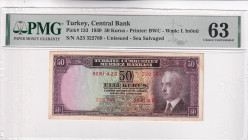 Turkey, 50 Kuruş, 1930, UNC, p133, 2.Emission, PMG 63, Sinking Ship
Estimate: USD 50-100