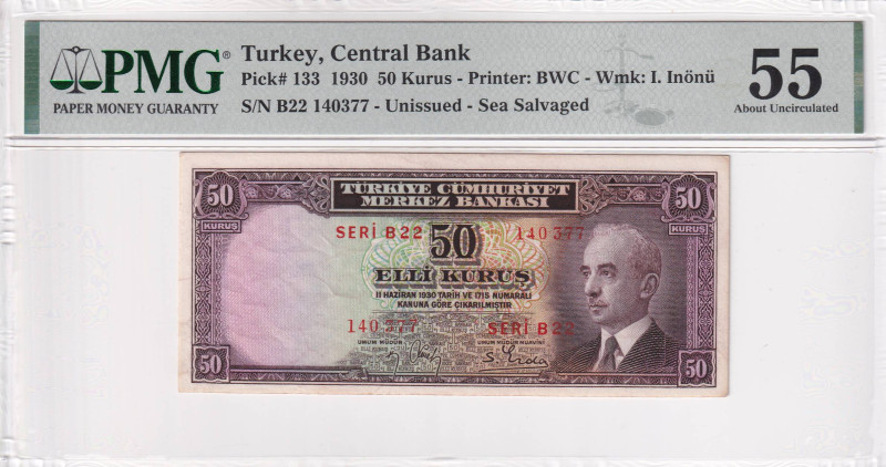 Turkey, 50 Kuruş, 1930, AUNC, p133, 2.Emission, not treated, PMG 55
Estimate: US...