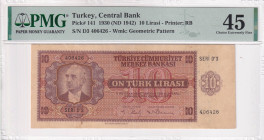 Turkey, 10 Lira, 1942, XF, p141, 3.Emission, PMG 45
Estimate: USD 750-1.500