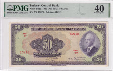 Turkey, 50 Lira, 1942, XF, p142, 3.Emission, PMG 40
Estimate: USD 500-1.000