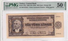 Turkey, 100 Lira, 1942, AUNC, p144, 3.Emission, PMG 50 EPQ
Estimate: USD 1.000-2.000