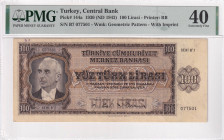 Turkey, 100 Lira, 1942, XF, p144, 3.Emission, PMG 40
Estimate: USD 500-1.000