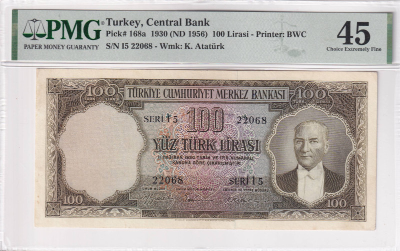 Turkey, 100 Lira, 1956, XF, p168, 5.Emission, PMG 45
Estimate: USD 500-1.000