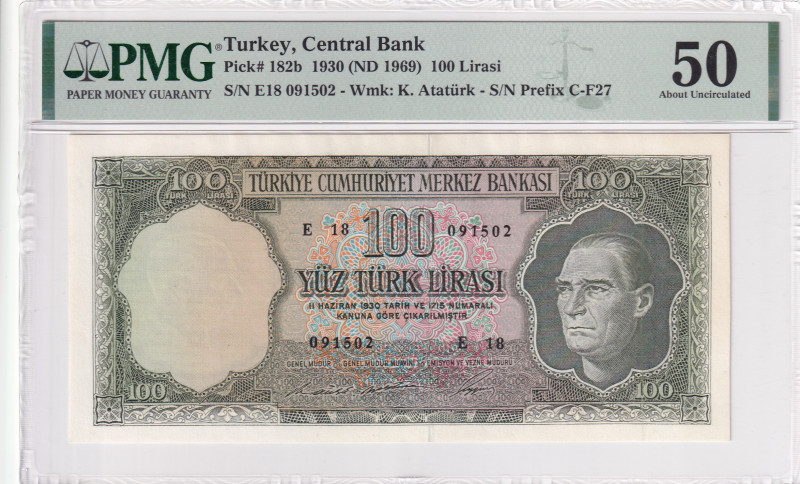 Turkey, 100 Lira, 1969, AUNC, p182, 5.Emission, PMG 50
Estimate: USD 100-200