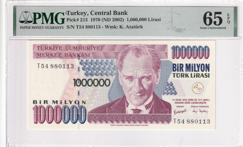 Turkey, 1.000.000 Lira, 2002, UNC, p213, 7.Emission, PMG 65 EPQ
Estimate: USD 25...