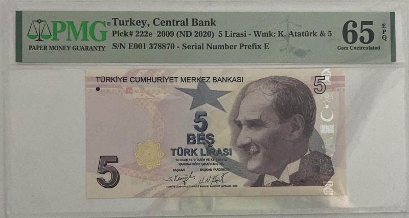 Turkey, 5 Lira, 2021, UNC, p222e, 9.Emission, PMG 65 EPQ
Estimate: USD 30-60