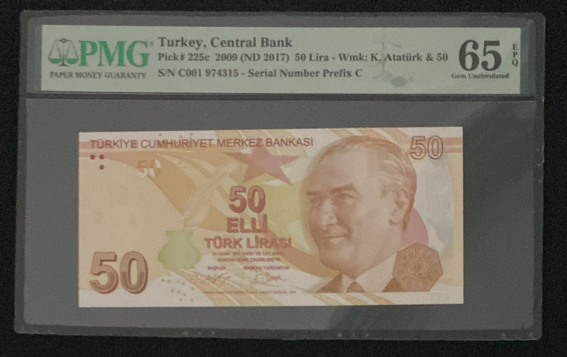 Turkey, 50 Lira, 2017, UNC, p225c, 9.Emission, PMG 65 EPQ
Estimate: USD 25-50