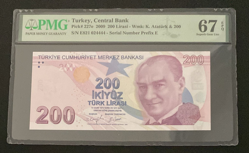 Turkey, 200 Lira, 2021, UNC, p227e, 9.Emission, PMG 67 EPQ, High condition
, Nic...