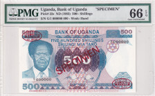 Uganda, 500 Shillings, 1983, UNC, p22s, SPECIMEN, PMG 66 EPQ
Estimate: USD 200-400