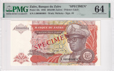Zaire, 500.000 Zaires, 1992, UNC, p43s, SPECIMEN, PMG 64
Estimate: USD 50-100