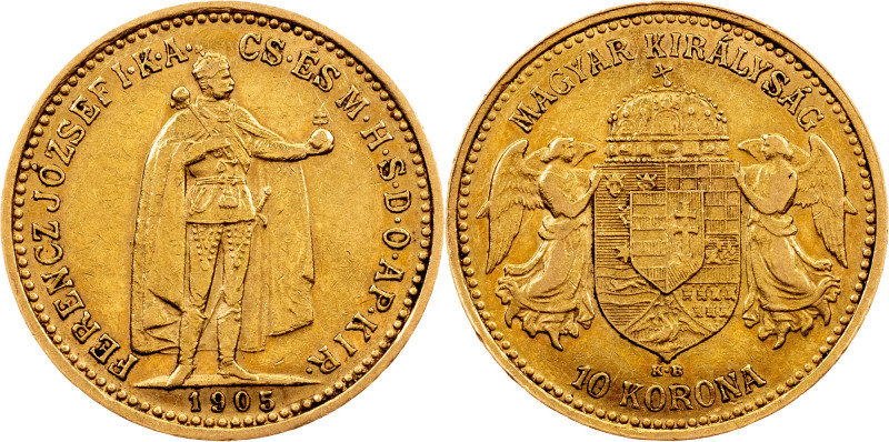Franz Joseph I., 10 Korona 1905, KB Franz Joseph I., 10 Korona 1905, KB, 3,374 g...