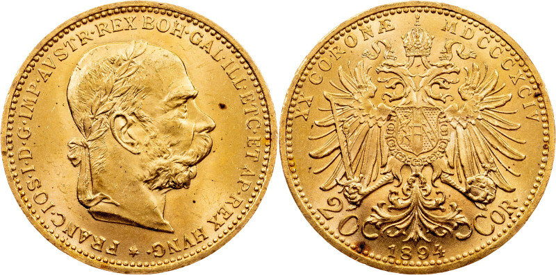 Franz Joseph I., 20 Kronen 1894, Vienna Franz Joseph I., 20 Kronen 1894, Vienna,...