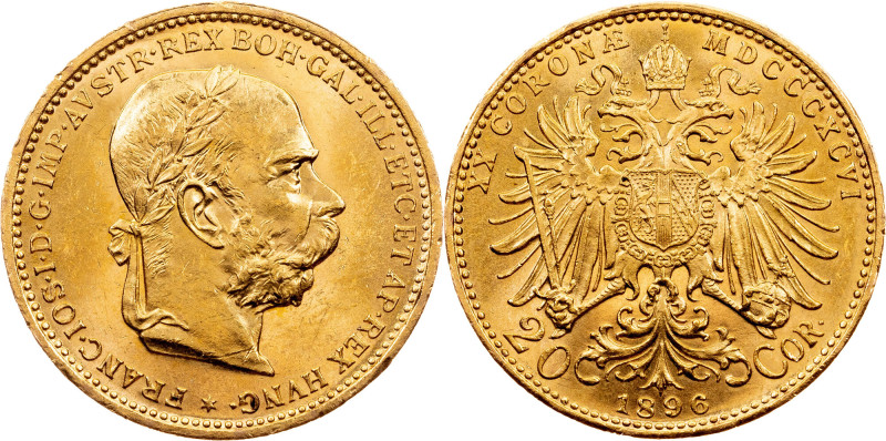 Franz Joseph I., 20 Kronen 1896, Vienna Franz Joseph I., 20 Kronen 1896, Vienna,...