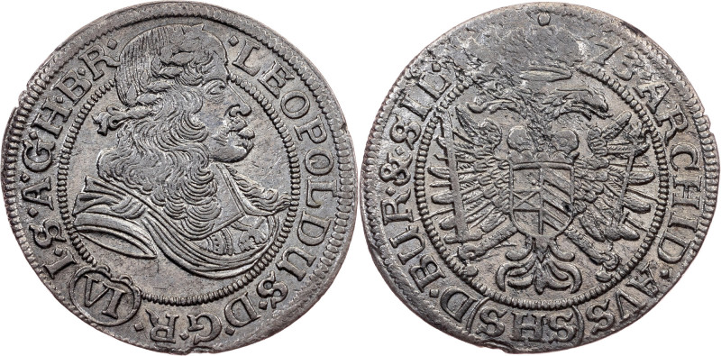 Leopold I., 6 Kreuzer 1673, SHS Leopold I., 6 Kreuzer 1673, SHS, 2,804 g, Ag, co...