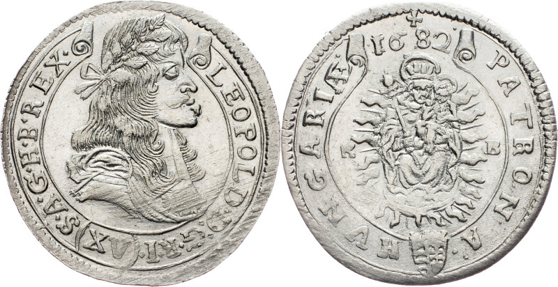 Leopold I., 15 Kreuzer 1682, KB, Kremnitz Leopold I., 15 Kreuzer 1682, KB, Kremn...