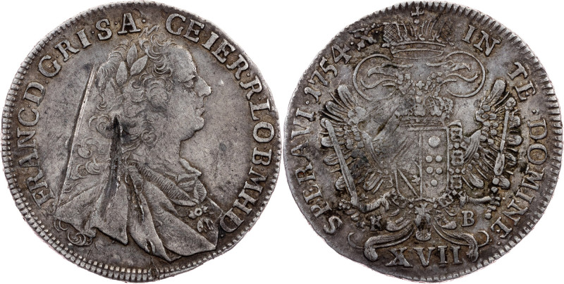 Franz I. Stephan, 17 Kreuzer 1754, KB Franz I. Stephan, 17 Kreuzer 1754, KB, 5,7...