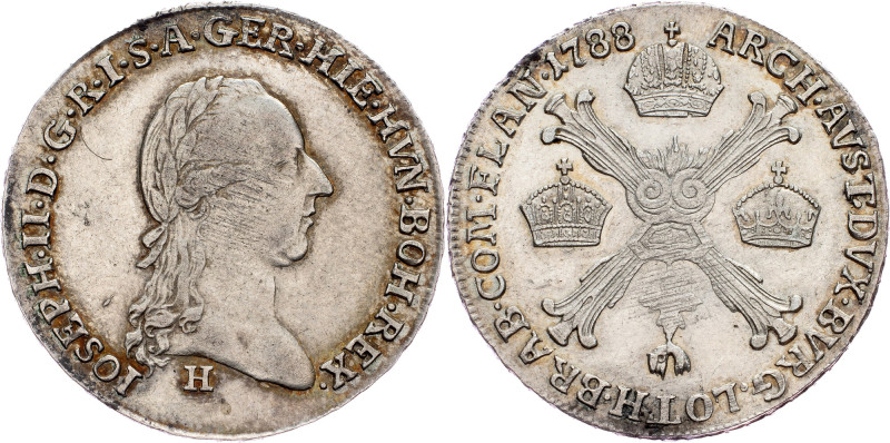 Joseph II., 1/4 Thaler 1788, H, Günzburg Joseph II., 1/4 Thaler 1788, H, Günzbur...