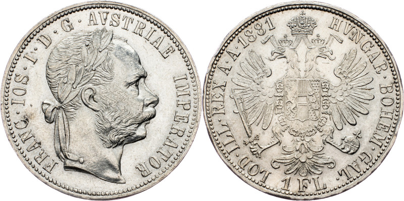 Franz Joseph I., 1 Gulden 1881, Vienna Franz Joseph I., 1 Gulden 1881, Vienna, F...