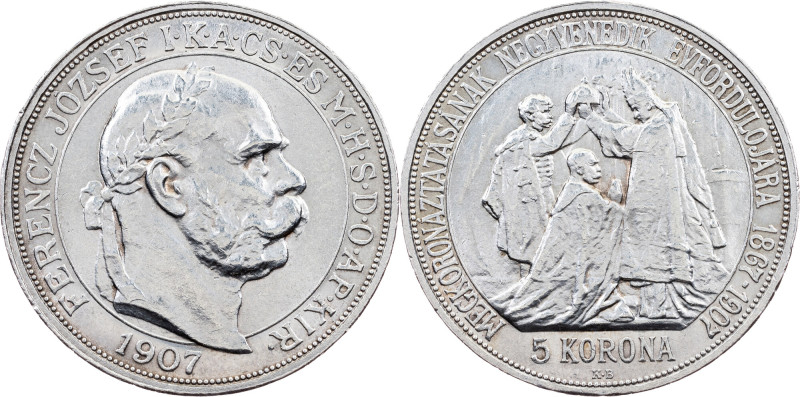 Franz Joseph I., 5 Korona 1907, KB Franz Joseph I., 5 Korona 1907, KB, 23,98 g, ...