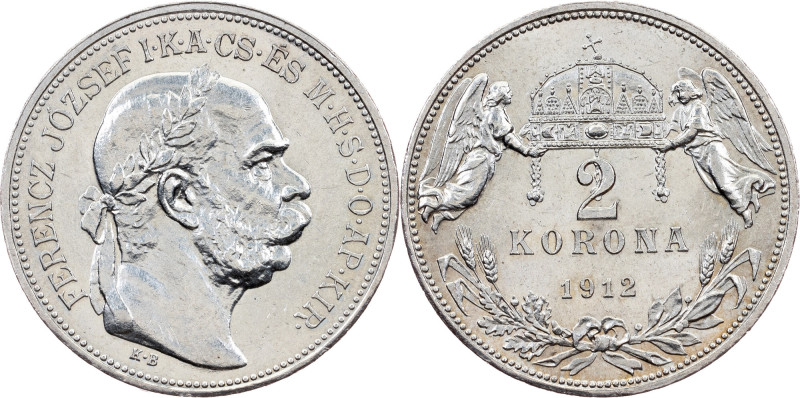 Franz Joseph I., 2 Korona 1912, KB Franz Joseph I., 2 Korona 1912, KB, 10,037 g,...